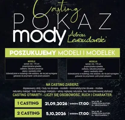 Żary: casting do pokazu mody Adriana Lewandowskiego – szansa dla modeli i modelek