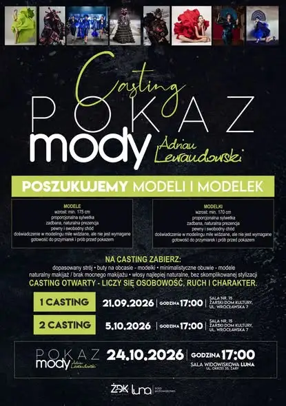 Żary: casting do pokazu mody Adriana Lewandowskiego – szansa dla modeli i modelek