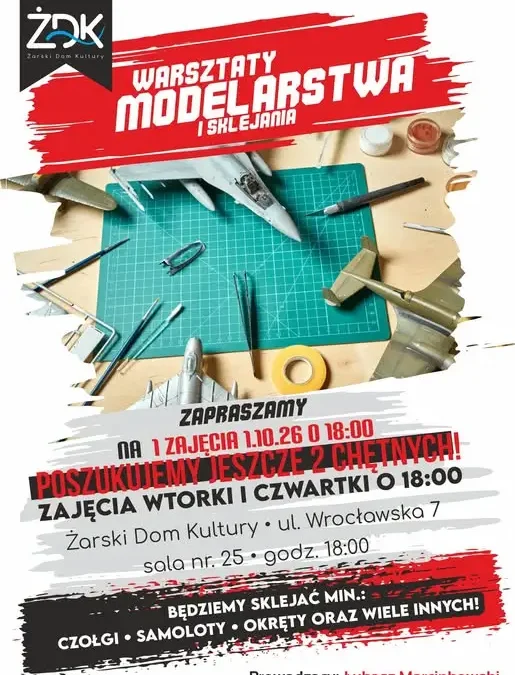 Żarski Dom Kultury zaprasza na warsztaty modelarskie – zostały ostatnie dwa miejsca