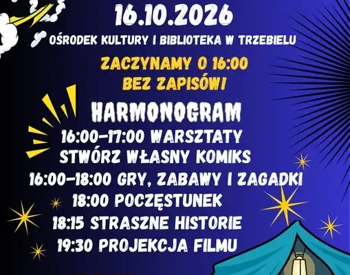 Noc Bibliotek w Trzebielu – warsztaty, gry i straszne historie już 16 października