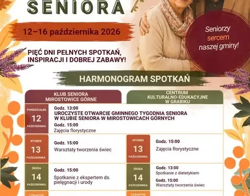 Gminny Tydzień Seniora w Gminie Żary – start już 12 października