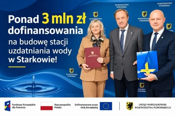 Gmina Trzebielino z unijnym wsparciem. Ponad 3 mln zł na stację uzdatniania wody w Starkowie