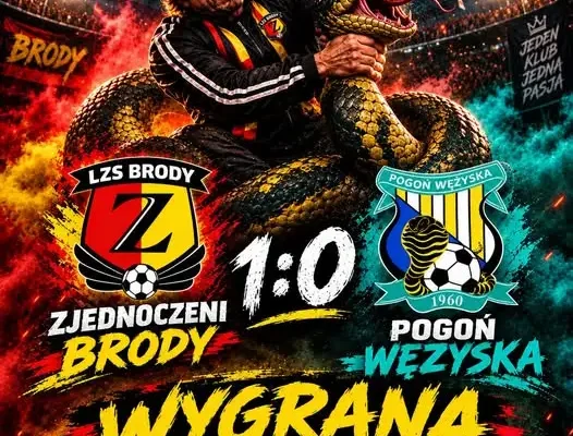 Zjednoczeni Brody wygrywają z Pogonią Wężyska 1:0. Bohaterem Gracjan Krajewski