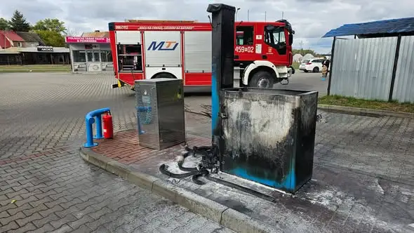Pożar odkurzacza na stacji paliw w Zasiekach – interwencja straży