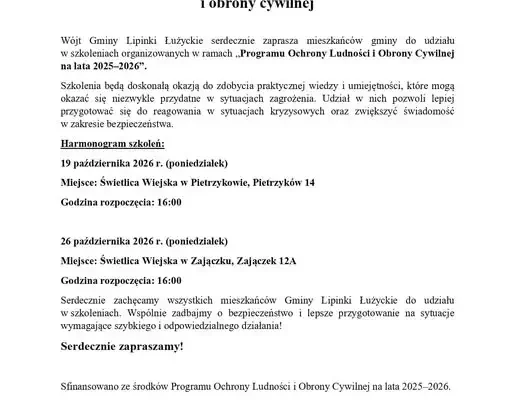 Szkolenie z ochrony ludności i obrony cywilnej w gminie Lipinki Łużyckie