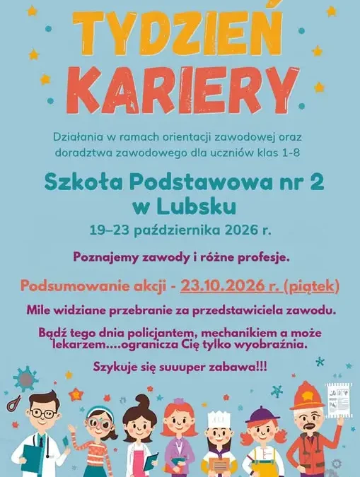 Tydzień Kariery w SP2 Lubsko – uczniowie poznają zawody i przebierają się za profesjonalistów