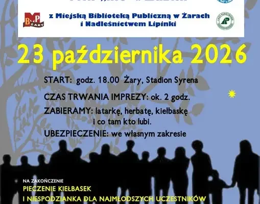 Nocna wędrówka z PTTK „Ryś” w Żarach – zbiórka na Stadionie Syrena