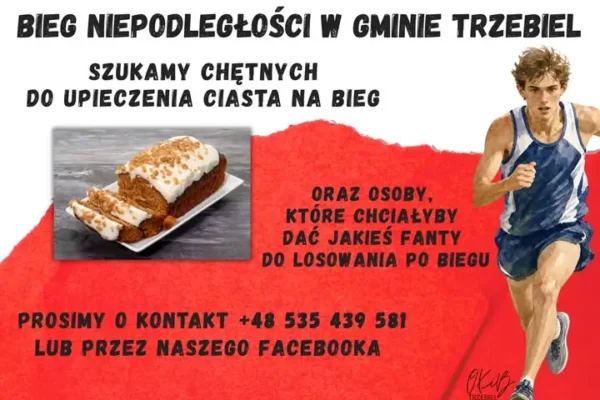 Bieg Niepodległości w Gminie Trzebiel – potrzebne ciasta i fanty