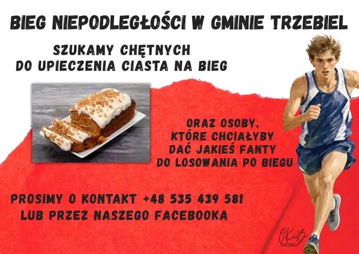 Bieg Niepodległości w Gminie Trzebiel – potrzebne ciasta i fanty