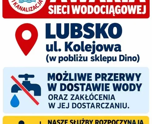 Awaria wodociągu w Lubsku przy ul. Kolejowej – już usunięta