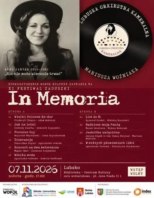 XI Festiwal Zaduszki „In Memoria” w Lubsku – koncert pełen wspomnień