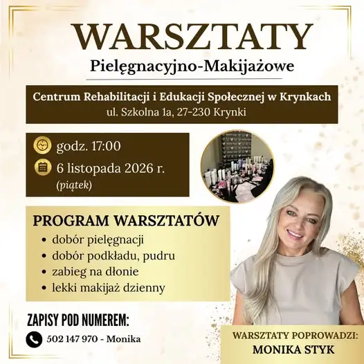 Warsztaty makijażowo-pielęgnacyjne w Krynkach – zadbaj o siebie 6 listopada