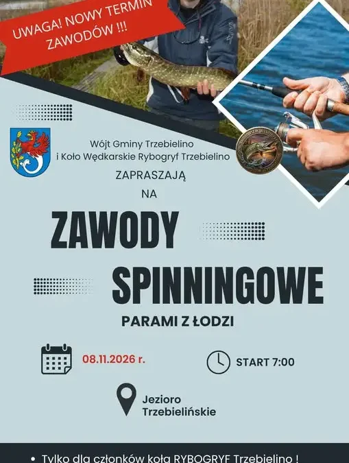 Silny wiatr pokrzyżował plany wędkarzy – zawody spinningowe w Trzebielinie przełożone