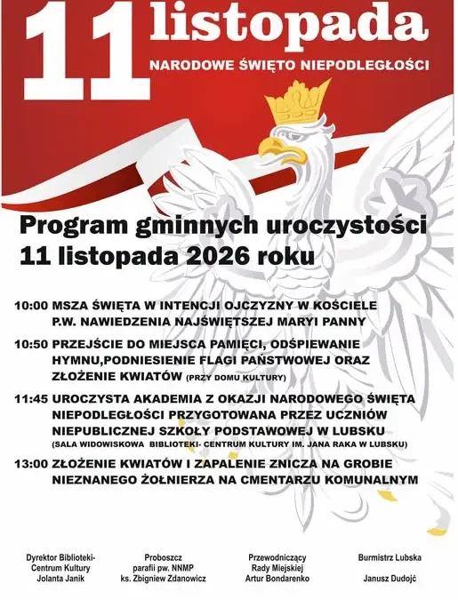 Lubsko zaprasza na obchody 11 Listopada – program uroczystości